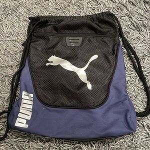 Puma blue and black drawstrings backpack